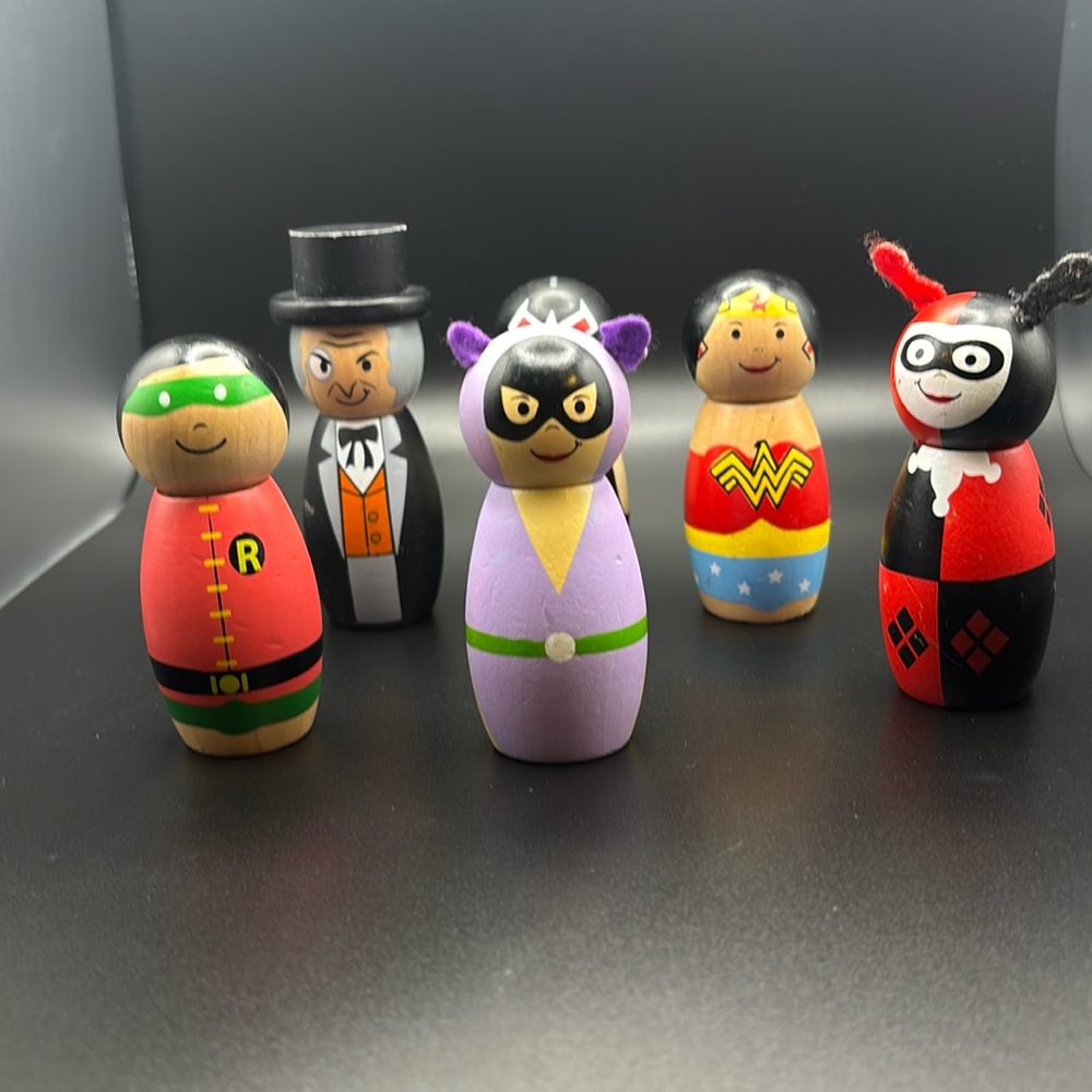 Batman miniature wooden figures DC